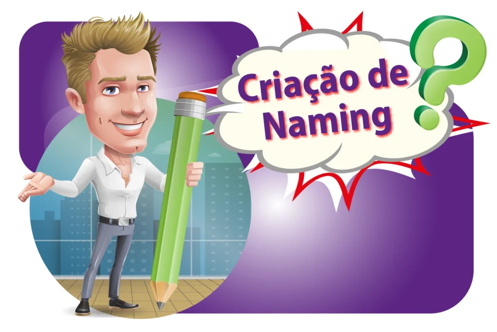 Ilustração sobre criação de naming para marcas