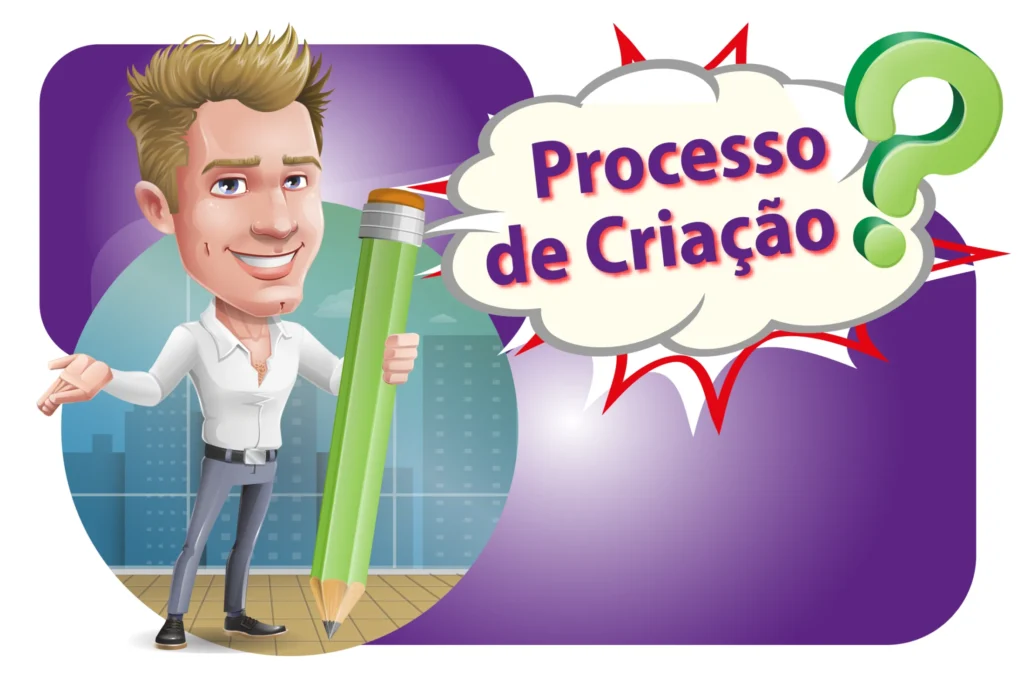 Ilustração sobre processo de criação em design