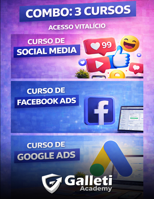Capa do Combo de Social Media, Facebook Ads e Google Ads